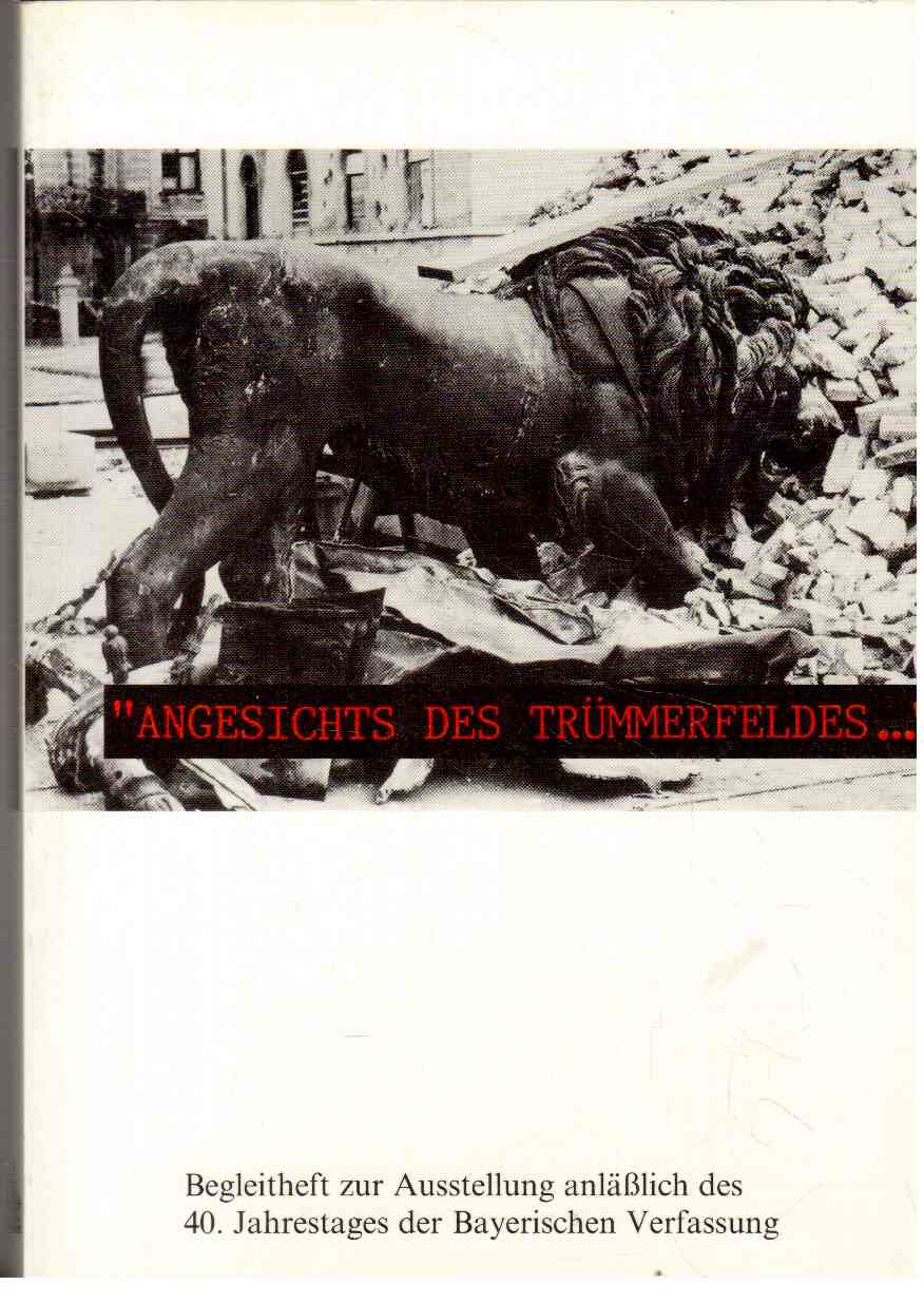 Angesichts des Trümmerfeldes - Begleitheft zur Ausstellung anlässlich des 40. Jahrestages der bayerischen Verfassung Angesichts des Trümmerfeldes - Begleitheft zur Ausstellung anlässlich des 40. Jahrestages der bayerischen Verfassung