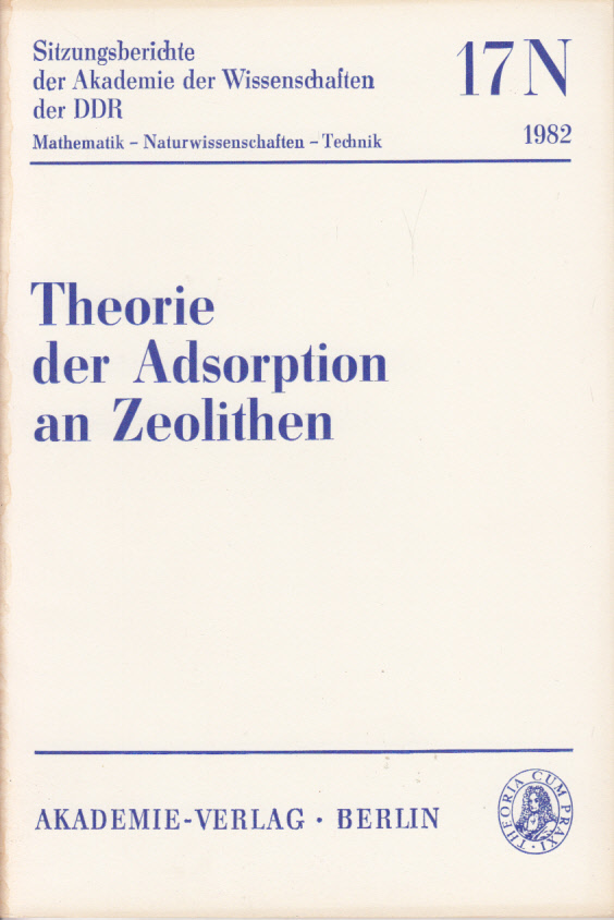 Theorie der Adsorption an Zeolithen. Theorie der Adsorption an Zeolithen.