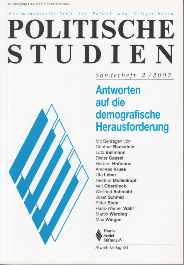 Politische Studien Sonderheft 2/2002. Antworten auf die demografische Herausforderung