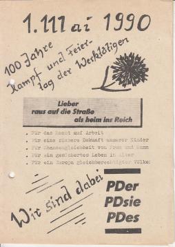 1. Mai 1990 - 100 Jahre Kampf- und Feiertag der Werktätigen 1. Mai 1990 - 100 Jahre Kampf- und Feiertag der Werktätigen
