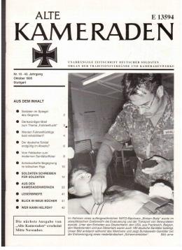 Alte Kameraden. Unabhängige Zeitschrift Deutscher Soldaten. 43. Jhg., Heft 10, 1995 Alte Kameraden. Unabhängige Zeitschrift Deutscher Soldaten. 43. Jhg., Heft 10, 1995