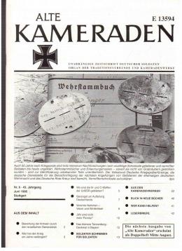 Alte Kameraden. Unabhängige Zeitschrift Deutscher Soldaten. 43. Jhg., Heft 6, 1995 Alte Kameraden. Unabhängige Zeitschrift Deutscher Soldaten. 43. Jhg., Heft 6, 1995