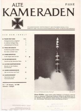Alte Kameraden. Unabhängige Zeitschrift Deutscher Soldaten. 28. Jhg., Nr. 7, Juli 1980 Alte Kameraden. Unabhängige Zeitschrift Deutscher Soldaten. 28. Jhg., Nr. 7, Juli 1980