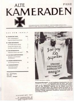 Alte Kameraden. Unabhängige Zeitschrift Deutscher Soldaten. 30. Jhg., Heft 3, 1982 Alte Kameraden. Unabhängige Zeitschrift Deutscher Soldaten. 30. Jhg., Heft 3, 1982