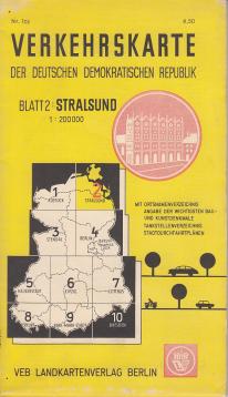 Verkehrskarte der Deutschen Demokratischen Republik. Blatt 5: Stralsund Verkehrskarte der Deutschen Demokratischen Republik. Blatt 5: Stralsund