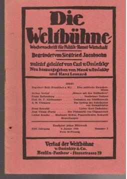 Die Weltbühne. Wochenschrift für Politik, Kunst, Wirtschaft. XIV. Jahrgang, 1958 (inkomplett) Die Weltbühne. Wochenschrift für Politik, Kunst, Wirtschaft. XIV. Jahrgang, 1958 (inkomplett)