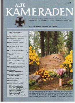 Alte Kameraden. Unabhängige Zeitschrift Deutscher Soldaten. 44. Jhg., Heft 11, 1996