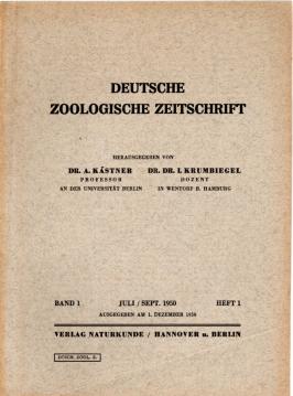 Deutsche Zoologische Zeitschrift. Band 1, Heft 1, Juli/Sept. 1950 Deutsche Zoologische Zeitschrift. Band 1, Heft 1, Juli/Sept. 1950