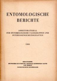 Entomologische Berichte : Arbeitsmaterial für entomologische Fachgruppen und Interessengemeinschaften 1966/I Entomologische Berichte : Arbeitsmaterial für entomologische Fachgruppen und Interessengemeinschaften 1966/I