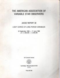 AAVSO Report 30 Light Curves of Long Period Variables AAVSO Report 30 Light Curves of Long Period Variables