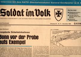 Soldat im Volk - Die Zeitung für alte und junge Soldaten. Jg. 19, Nr. 11 Nov. 1969 Soldat im Volk - Die Zeitung für alte und junge Soldaten. Jg. 19, Nr. 11 Nov. 1969
