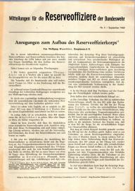 Mitteilungen für die Reserveoffiziere der Bundeswehr Nr. 9 - Sept. 1960 Mitteilungen für die Reserveoffiziere der Bundeswehr Nr. 9 - Sept. 1960