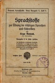 Sprachstoffe zur Übung im richtigen Sprechen und Schreiben