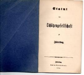 Statut der Schützengesellschaft zu Jüterbog