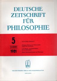 Deutsche Zeitschrift für Philosophie. 29 Jg., Heft 5(1981)
