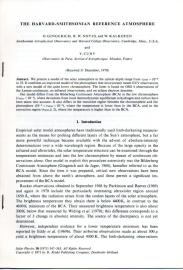 The Harvard-Smithsonian Reference Atmosphäre The Harvard-Smithsonian Reference Atmosphäre