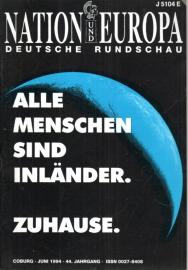Nation und Europa : Deutsche Rundschau 44. Jg. Juni 1994