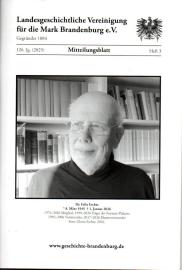 Mitteilungsblatt der Landesgeschichtlichen Vereinigung für die Mark Brandenburg e. V. 126. Jahrgang, Nr. 3(2025) Mitteilungsblatt der Landesgeschichtlichen Vereinigung für die Mark Brandenburg e. V. 126. Jahrgang, Nr. 3(2025)