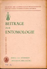 Beiträge zur Entomologie. Band 24, 1974 , Sonderheft Beiträge zur Entomologie. Band 24, 1974 , Sonderheft